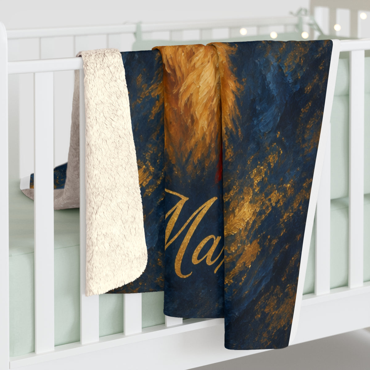 Custom Pet Portrait Christmas Blanket (Your Pet's Photo + Name)