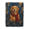 Custom Pet Portrait Christmas Blanket (Your Pet's Photo + Name)