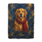 Custom Pet Portrait Christmas Blanket (Your Pet's Photo + Name)