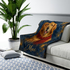 Custom Pet Portrait Christmas Blanket (Your Pet's Photo + Name)
