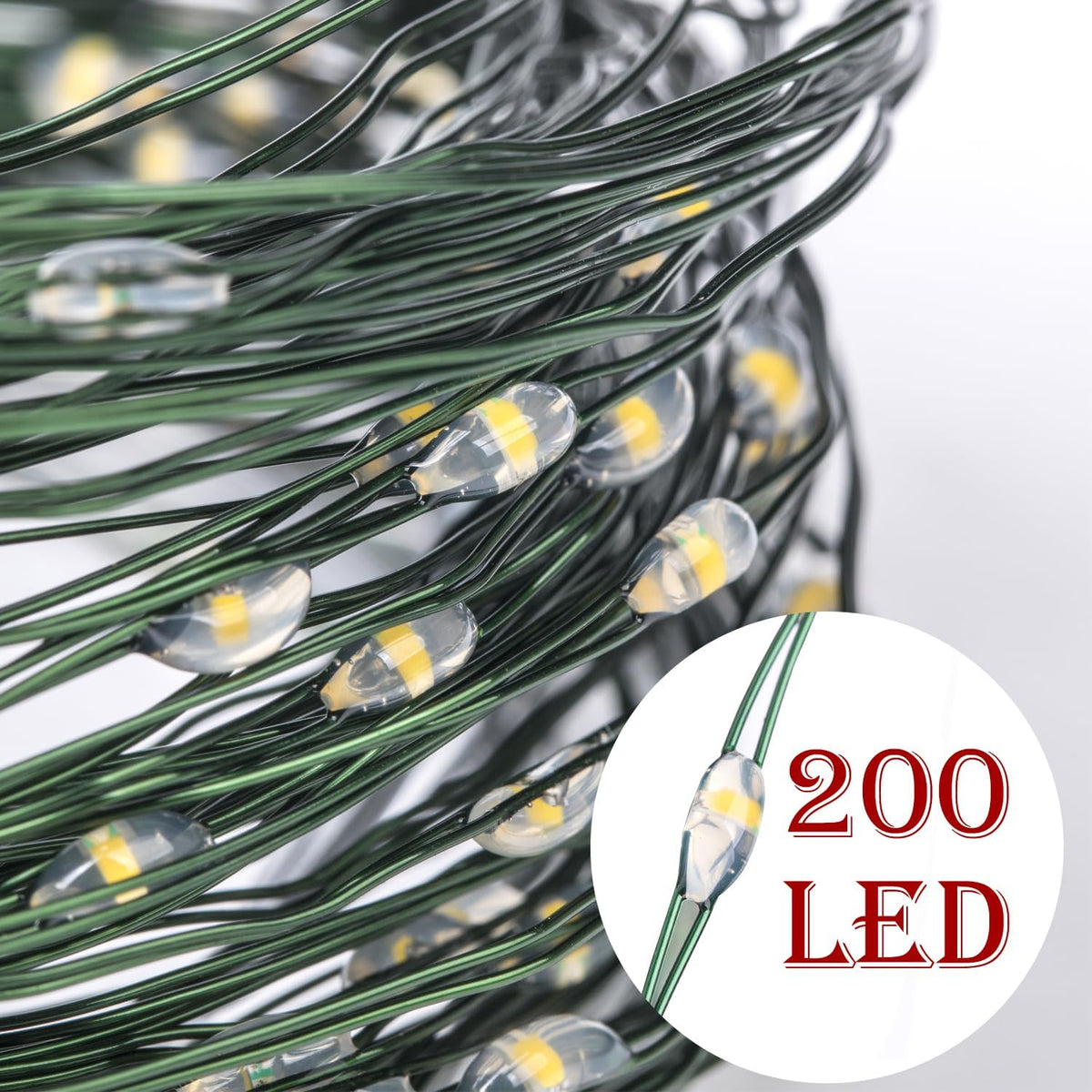 6.6FT 200 LED Christmas Tree Lights LED Cascading Twinkle Lights