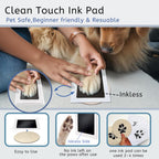 Inkless Pet Paw Print Kit,Dog Nose Print Kit,Ink Paw Print Ornament for Dogs Cats,Clean Touch Ink Pad,Mess Free,Pawprints Memorial Keepsakes,Pets Paw Print Impression Kit-4 Pack
