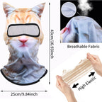 3D Cat Ski Balaclava Sheisty Face Mask with Ears Cute Animal Ski Mask Suitable for Festivals Raves Party Outdoor Activities