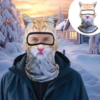3D Cat Ski Balaclava Sheisty Face Mask with Ears Cute Animal Ski Mask Suitable for Festivals Raves Party Outdoor Activities