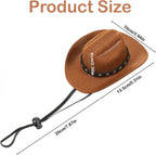 Pet Cowboy Costume Cosplay Cap Adjustable Brown Dog Hat