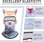 3D Cat Ski Balaclava Sheisty Face Mask with Ears Cute Animal Ski Mask Suitable for Festivals Raves Party Outdoor Activities